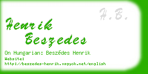henrik beszedes business card