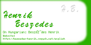 henrik beszedes business card